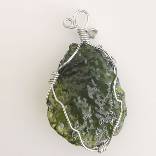 Crystal Moldavite Necklace Pendant with 