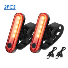 LED USB Rechargeable Bike Tail Light Bicycle Safety Cycling Warning Rear Lamp
