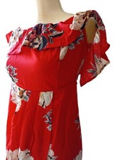 Open / Cold shoulder Ruffles Boatneck Sundress Casual Beach Dress Party Sz. S