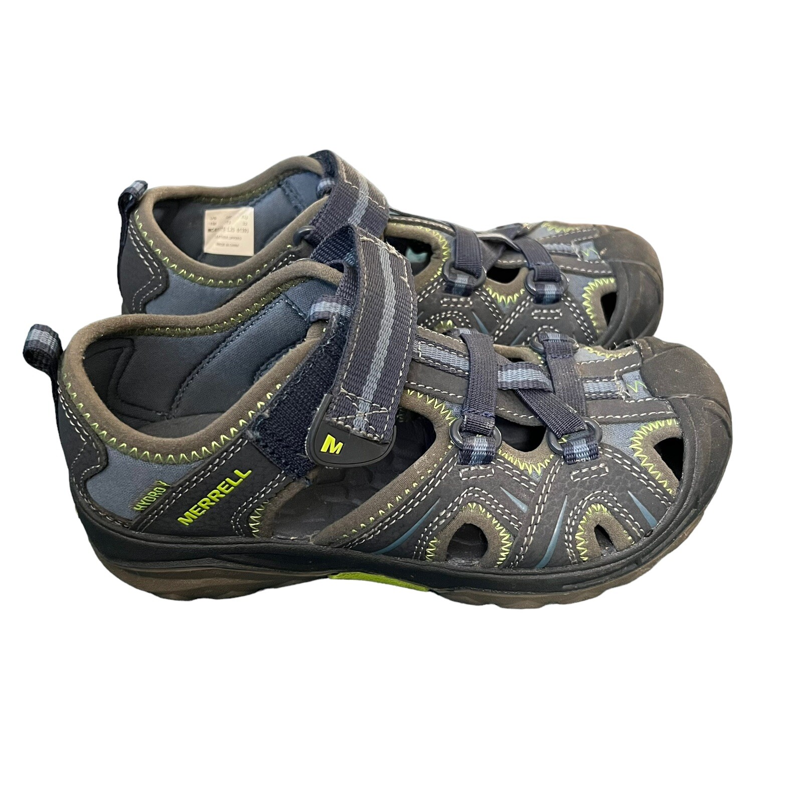 Sandalo Merrell per bambini taglia 1 Hydro Hiker scarpe da acqua attività all'aperto blu verde