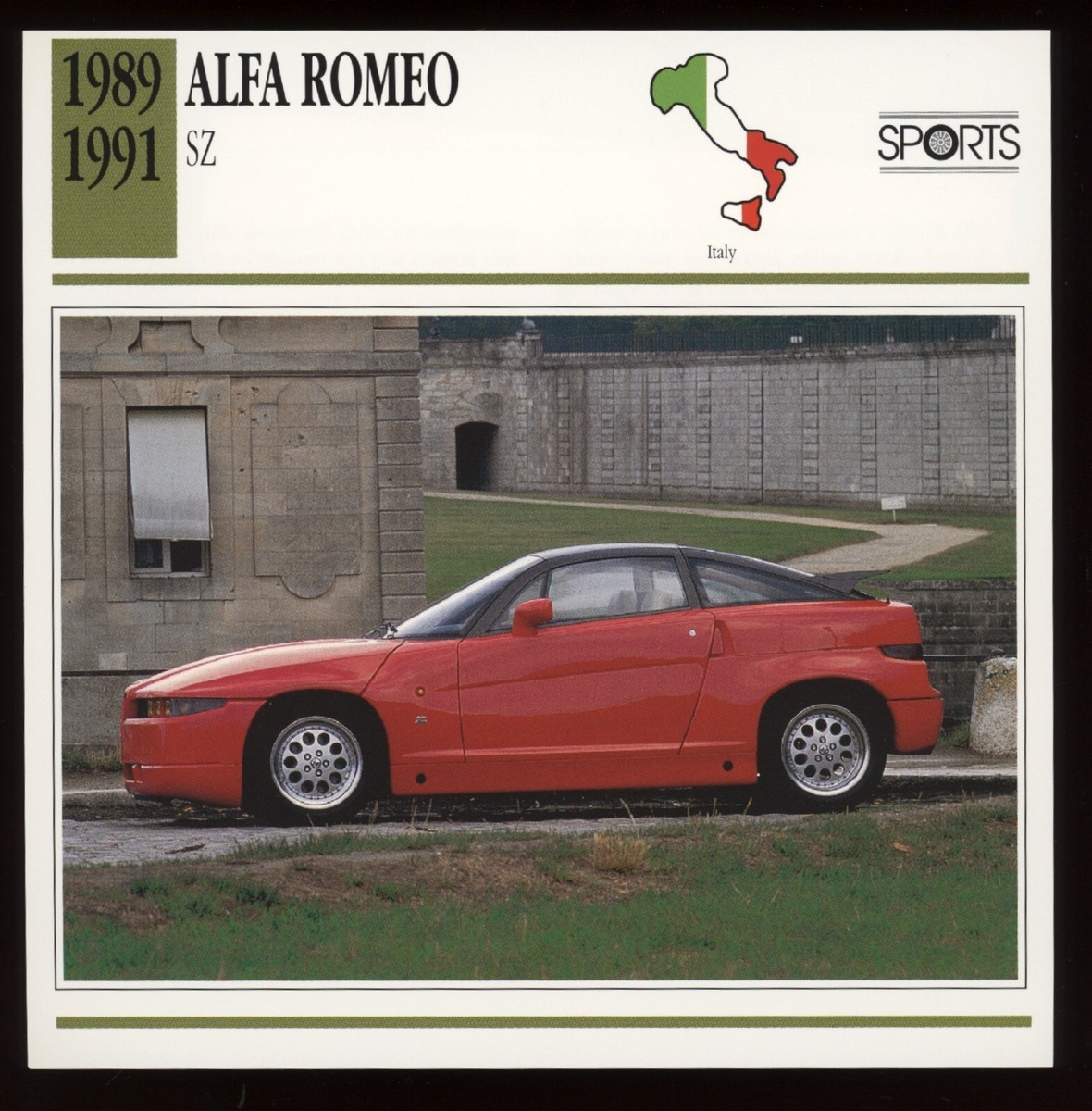 1:43 Sparkmodel Alfaromeo SZ 1989アルファロメオ 1989 - 1991 Alfa Romeo SZ Classic Cars Card | eBay