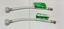 3/8" Comp. x 1/2" FIP x 12" Long Flexible Braided PVC Faucet Connector -Lot of 2