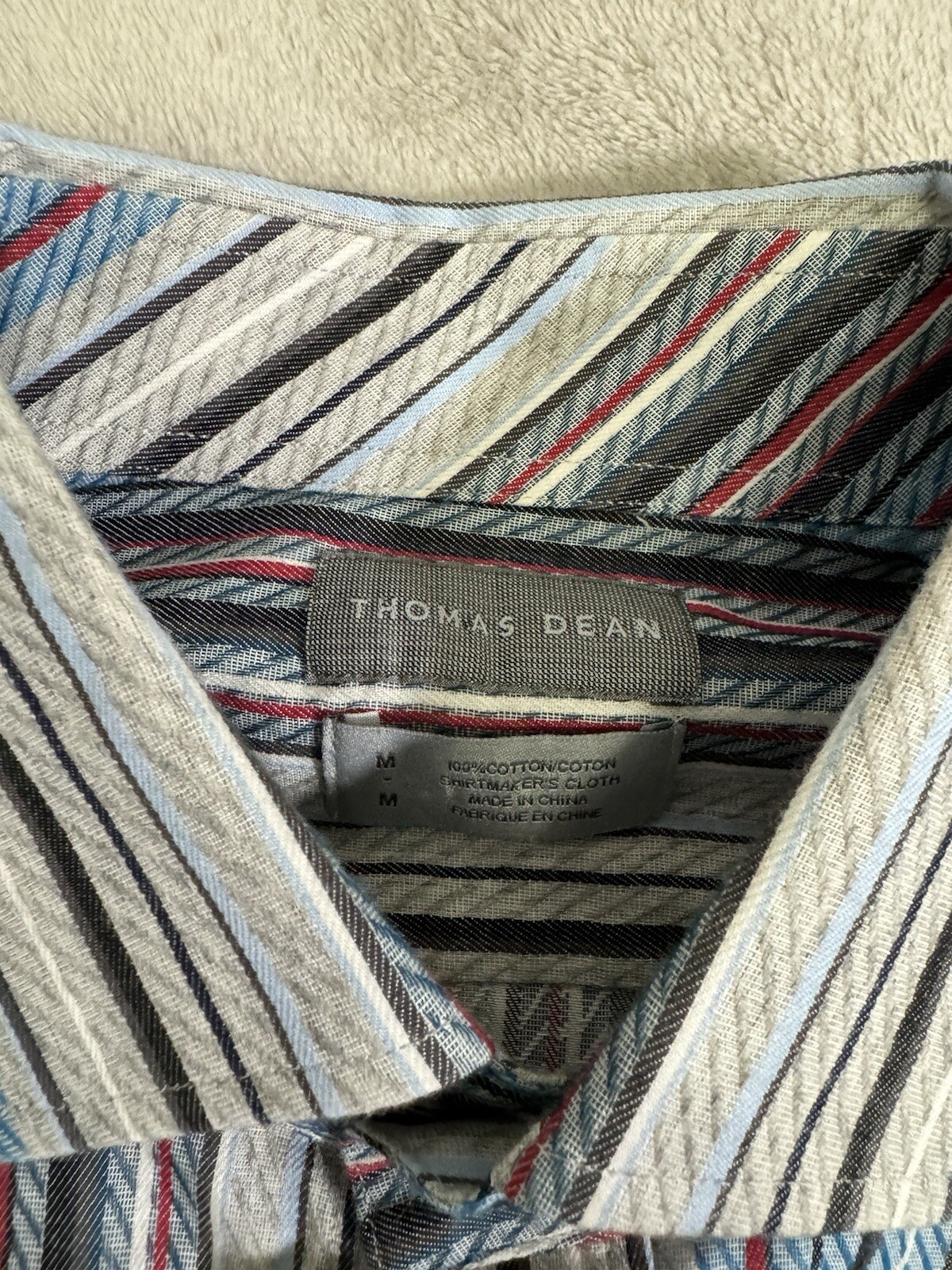 Thomas Dean Button Down Shirt Men’s Medium Striped