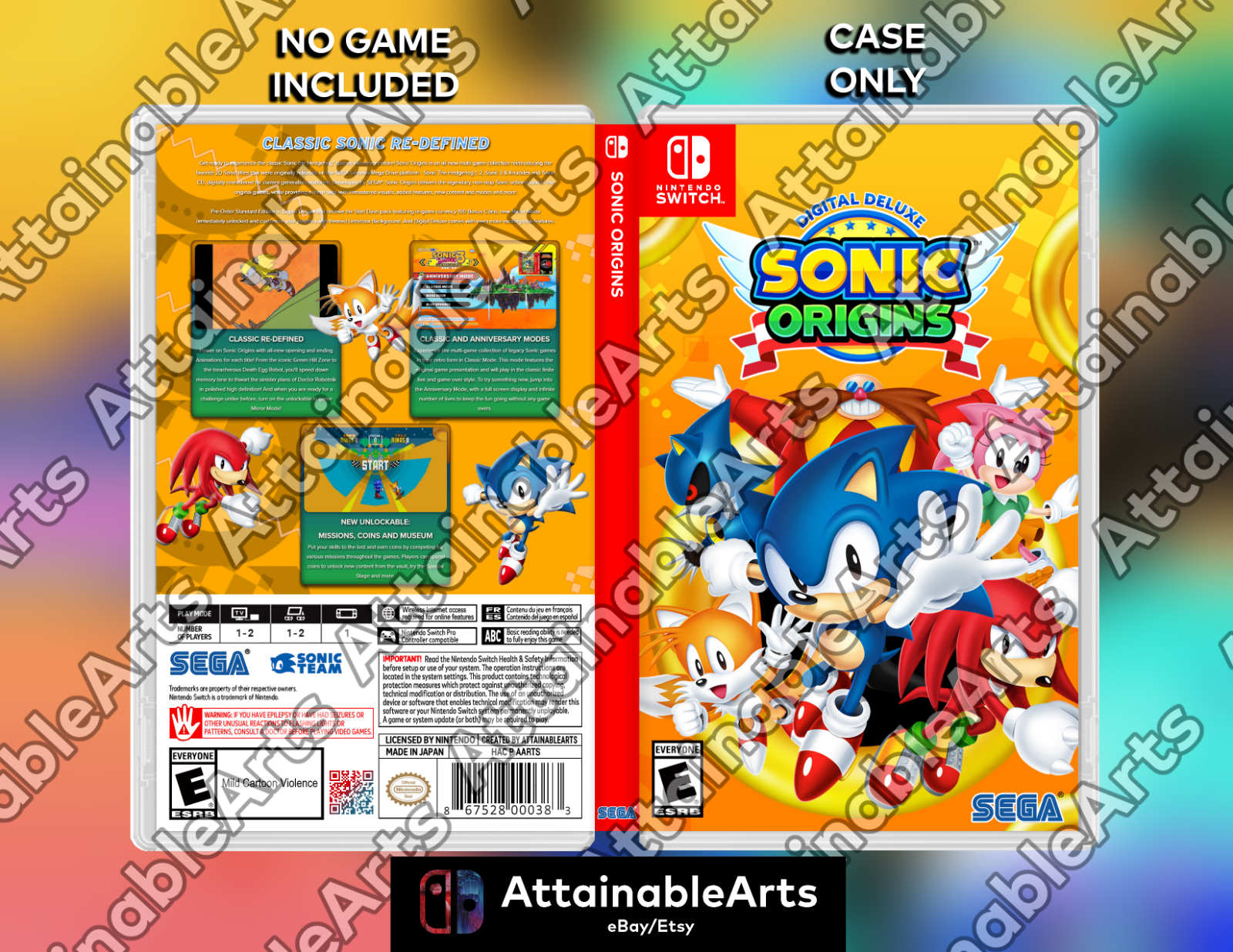 Sonic Origins Custom Switch/xbox/ps4/ps5 Cover NO GAME 