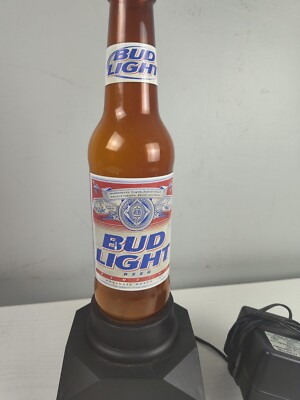 Vintage Bud Light Beer Bottle Plasma Lamp, Static Electricity Neon