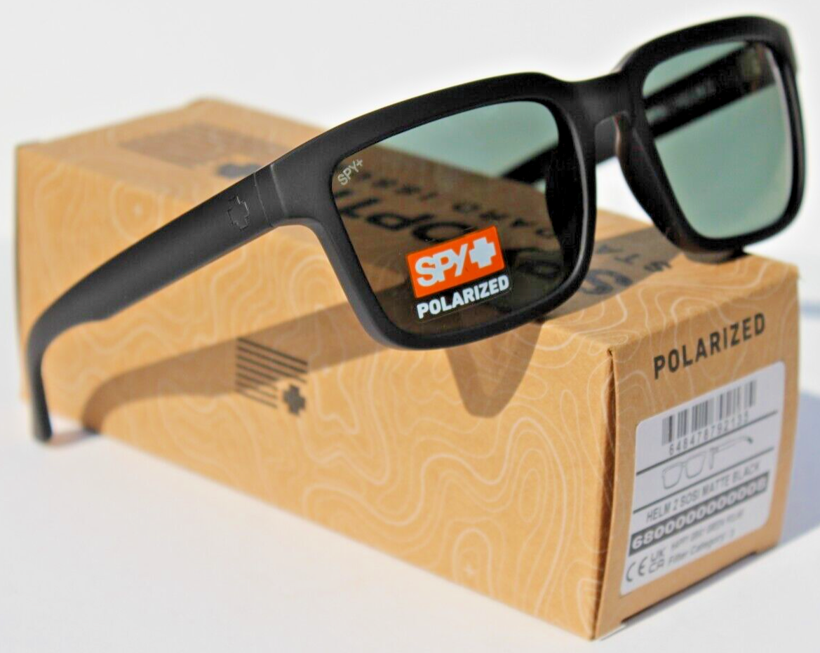 SPY+ OPTICS Haight 2 Polarized Sunglasses – Matte Black Frame / Happy Gray Green Lens, Men's