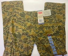 Levis Cargo Pant Boys 12 Olive Cloud Camo Straight Fit 26 X 26 NWT 44