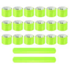 20Pcs Reflective Arm Bands, 8.7"High Visibility Bands, Yellow  Arc 