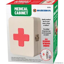 MEDICAL CABINET  WALL MOUNTED MEDICINE BOX FIRST AID HOME STORAGE LOCKABLE LATCH