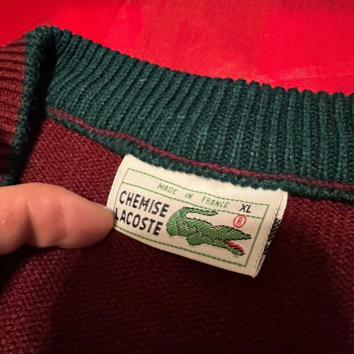 ニット/セーター LACOSTE 70s CHEMISE CARDIGAN STRIPE True Vintage 70s Chemise Lacoste Sweater Vest Knit Made in France