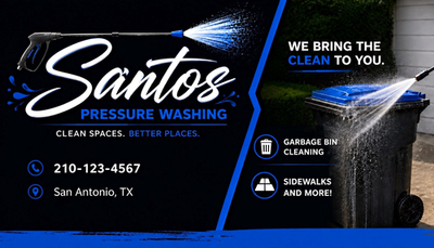 #ad Cleaning services Santos Cold Water Pressure Washer Advertising Graphic Banner $1.00