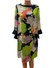 WINDSOR women's SILK dress summer dress multi-colored floral M / 40