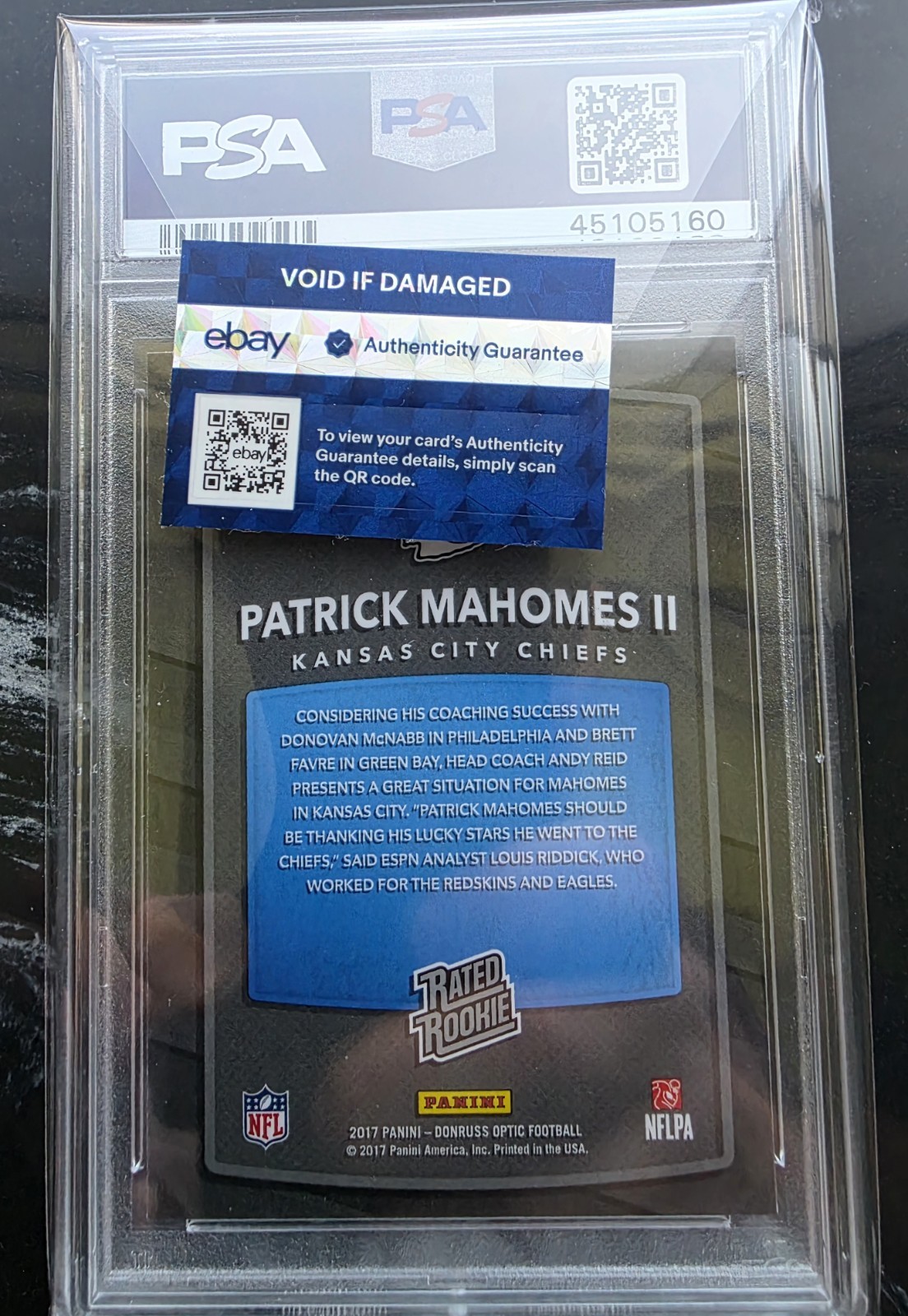 2017 Donruss Optic - Rated Rookie Patrick Mahomes II #177 (RC) view 2