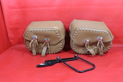 1999 KAWASAKI VULCAN 1500 VN1500J DRIFTER TAN LEATHER SADDLEBAG SET SADDLEBAGS