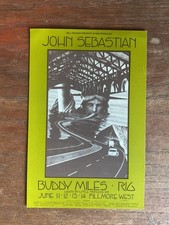 1970 JOHN SEBASTIAN BUDDY MILES BILL GRAHAM FILLMORE BG 238 hand bill