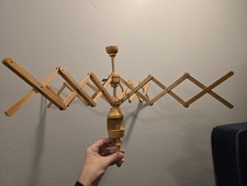 Wooden Yarn Swift, Unbrella Table Top Yarn Winder, Vintage Real Wood, Functional