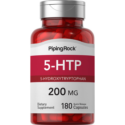 5-HTP 200mg | 180 Capsules | Non-GMO, Gluten Free | By Piping Rock