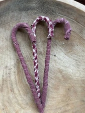 Primitive Stitchery 3 Raggedy Cane Cane Ornies  6"  Christmas Rustic Decor