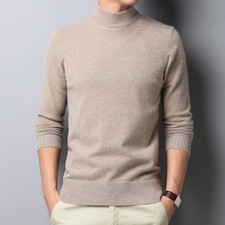 New Mens Neck Knitted Jumper Long Sleeve Casual Winter Sweater Warm Pullover