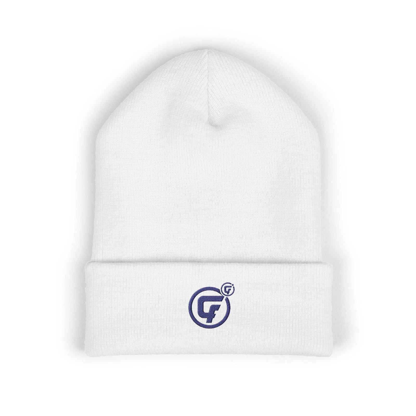 Embroidered Minimal Logo Beanie Classic Cuffed Beanie | White