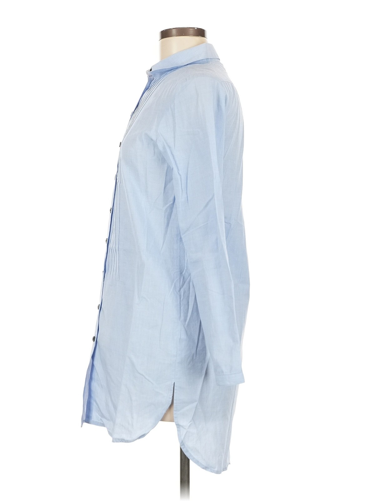 H&M Women Blue Long Sleeve Button-Down Shirt 6 thumbnail 4