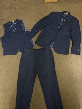 Sawyers & Hendricks Blue 3-Piece Suit Jacket, Waistcoat, Trousers