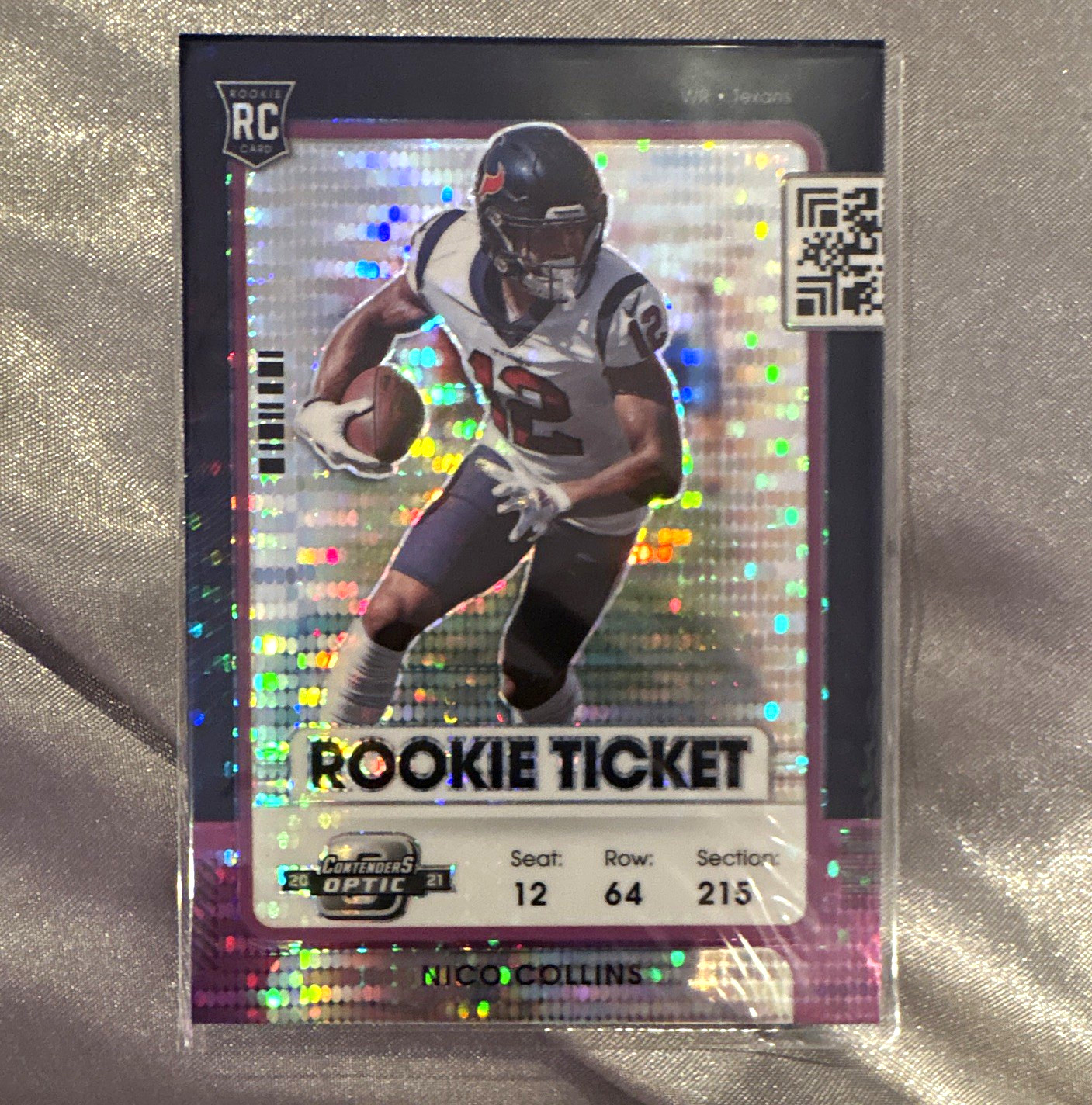 Nico Collins Panini Contenders Optic #85 Purple Pulsar