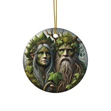 Green Man  Forest Goddess Pagan Yule Couple Celtic Spirits Druid Solstice Altar