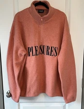 PLEASURES NOW SEARCHING QUARTER ZIP JACKET FLEECE XL PEACH X-LARGE GG200
