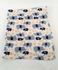 Baby Gear Gray Blue Yellow Elephant Baby Blanket 30x36