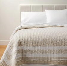 Cotton Floral Quilt, White/Beige Floral King- Threshold Designed By Studio McGee