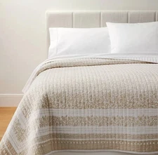 Cotton Floral Quilt, White/Beige Floral King- Threshold Designed By Studio McGee