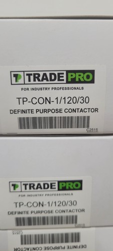 Lot of 2 -Tradepro TP-CON-1/120/30 1 Pole 30 AMP Definite Purpose Contactor - Picture 1 of 6