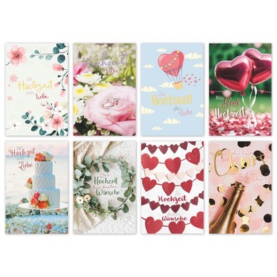 100-er Kasten Hochzeit Vermählung 100 Karten mit Umschlägen Set Bundle UVP   150