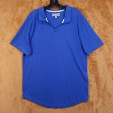 PROJECT ESSENTIALS Polo Shirt Mens XL Blue Performance Stretch Short Sleeve