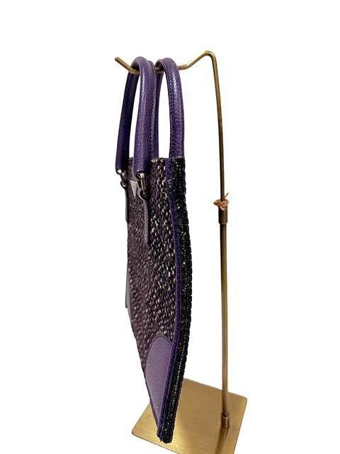 Prada Purple Tweed Shoulder Bag Vintage Authentic thumbnail 2