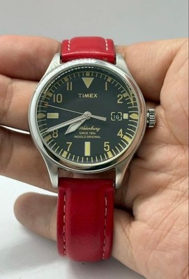TIMEX Red Wing Collaboration Quartz Wristwatch Red Genuine Timepiece Rare