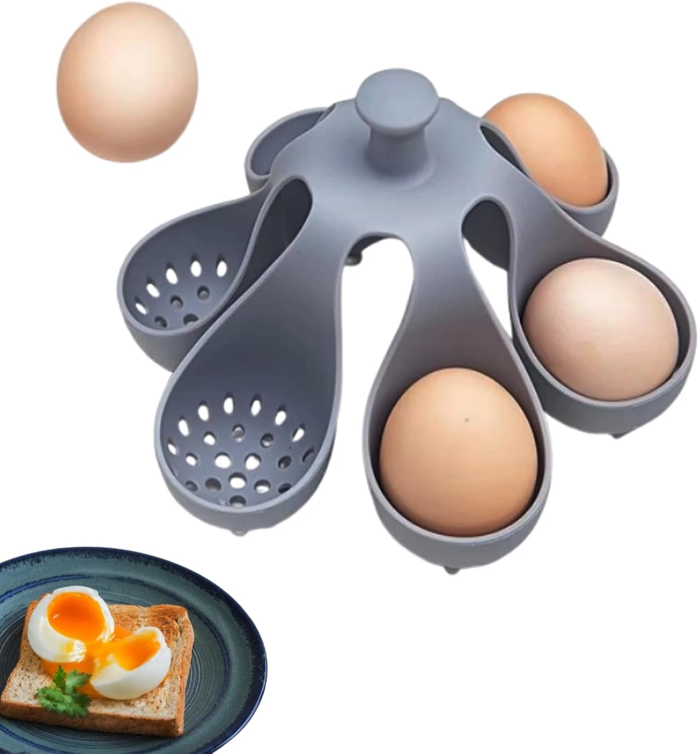 Silicone Egg Boiler Rack, Egg Poacher,Egg Cooker for Making Soft or Hard Boiled