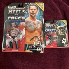 Heels and Faces CM Punk w/ Larry the Dog Retro Figure NEW WWF Hasbro Style WWE