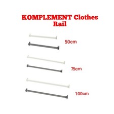 IKEA Durable KOMPLEMENT Wardrobe Rails in White & Dark Grey 50,75,100cm Sizes