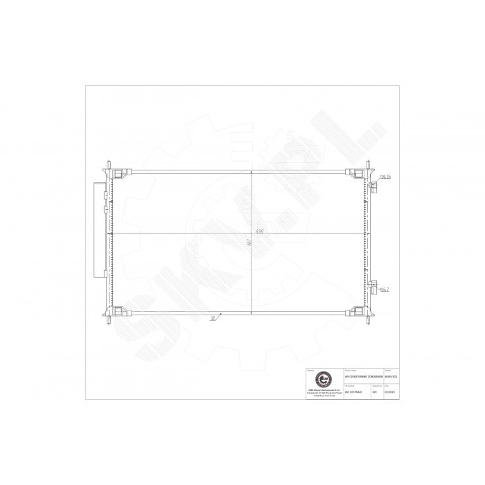 Condensateur de Climatisation Pour Honda HR-V référence 80110-T7W-A01