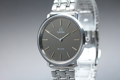 1972 Near Mint Omega De Ville 33mm 111.0107 Handaufzug Gray Dial Herren Vintage