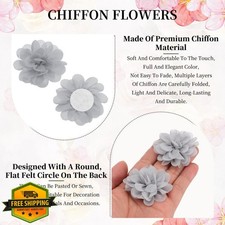 PATIKIL Chiffon Flowers Gray 2" 20pcs for Crafts Headbands DIY