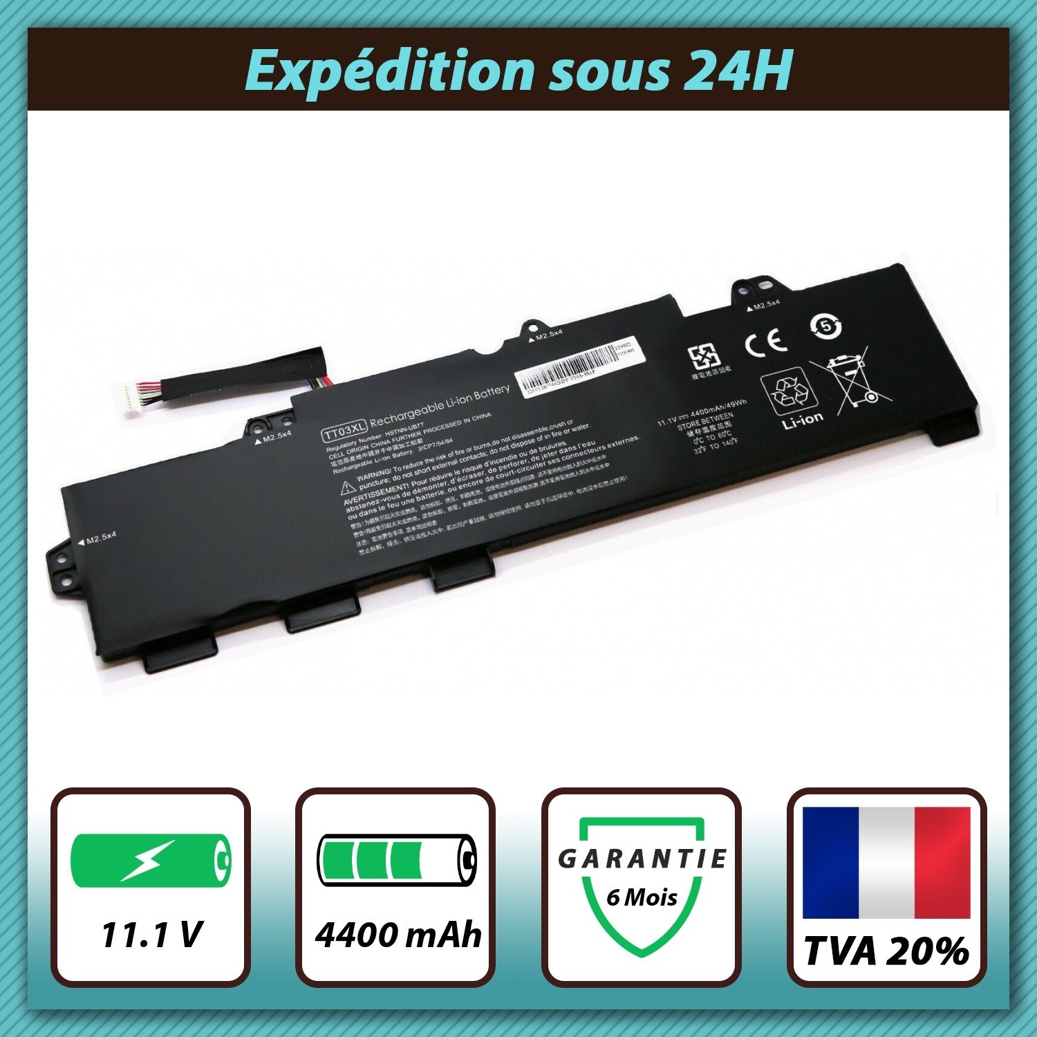 Batterie pour HP EliteBook 755 G5 résolvant les pannes de charge