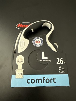 Flexi New Comfort Tape Leash Grey/Black 26 ft Large Dogs Up To 110 lb