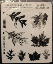 Jim Holtz Collection Stampers Anonymous Falling Leaves Rubber Stamps Set