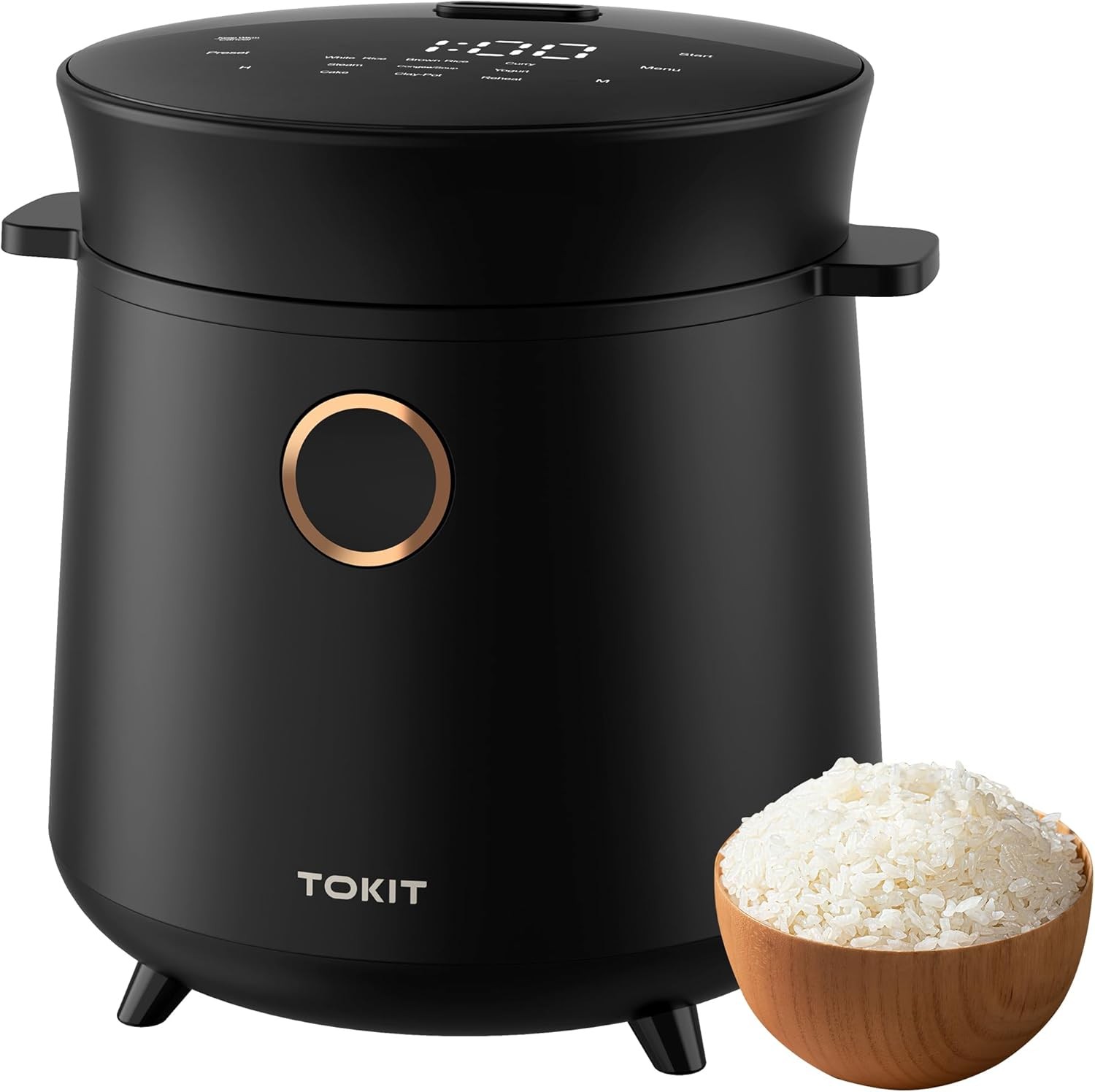 TOKIT Rice Cooker 3 Cup Uncooked / 6 Cup Cooked Mini Rice Co