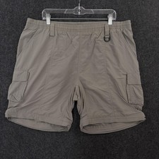 Vintage Columbia Cargo Shorts Men's Large Khaki 8" Packable Elastic Waist