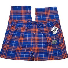 NWT Florida Gators Mens XXL Flannel PJ Pants Blue Orange Plaid Embroidered UF