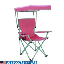 Kids Canopy Chair Safety Lock Portable Folding Camp Chair W/ Cup Holder New